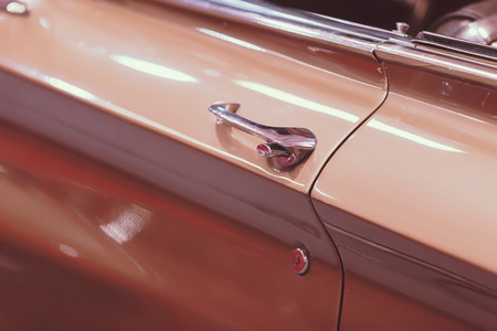 door handles of cars with door lock, note shallow depth of fieldの写真素材