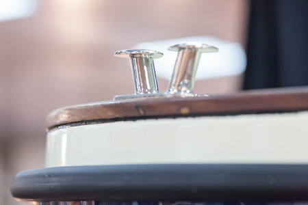 different parts of the speedboat, note shallow depth of fieldの写真素材