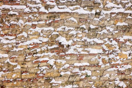 Belgrade old fortress under the snow, note shallow depth of fieldの写真素材