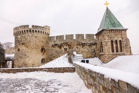 Belgrade fortress under the snowのeditorial素材