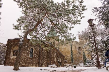 Belgrade fortress under the snowのeditorial素材