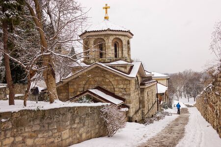 Orthodox Church in the city underthe snowのeditorial素材