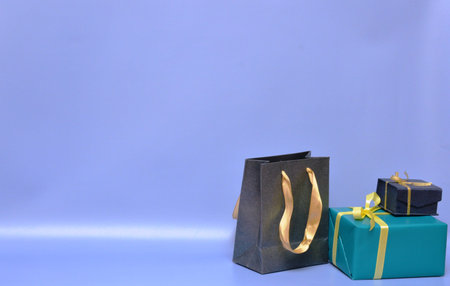 Gift multicolor bags and boxes for the holiday
