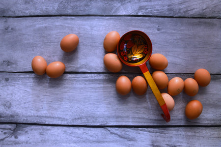 A chicken egg lies in a shipping box and is sold at the supermarket. decorative eggの写真素材