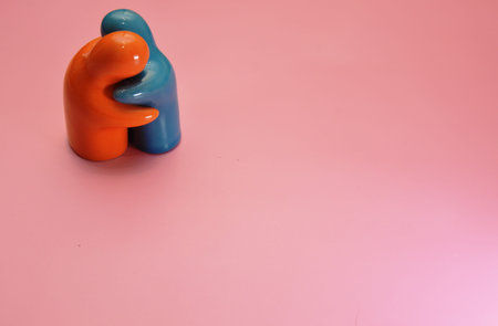 Decorative composition of colored glass figurines