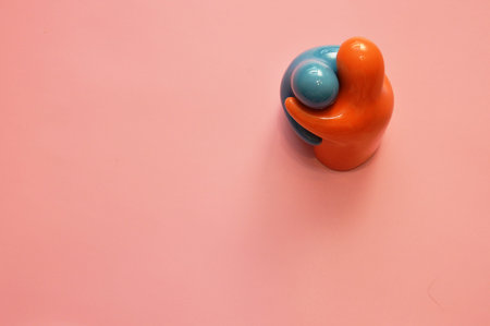 Decorative composition of colored glass figurines