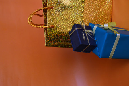 Gift multicolor bags and boxes for the holiday