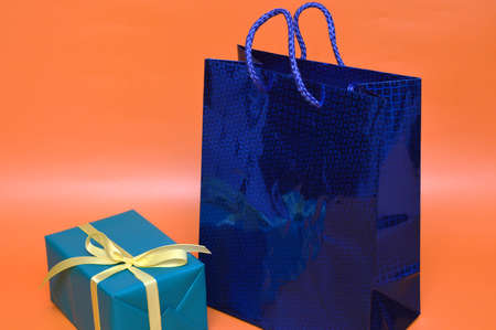 Gift multicolor bags and boxes for the holidayの写真素材