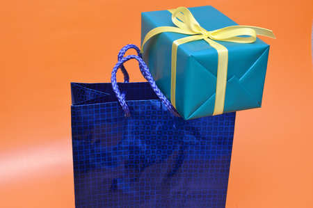 Gift multicolor bags and boxes for the holidayの写真素材
