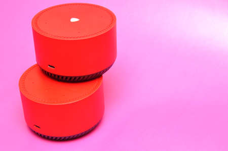 Electronic gadget smart speaker. Wireless artificial intelligenceの写真素材