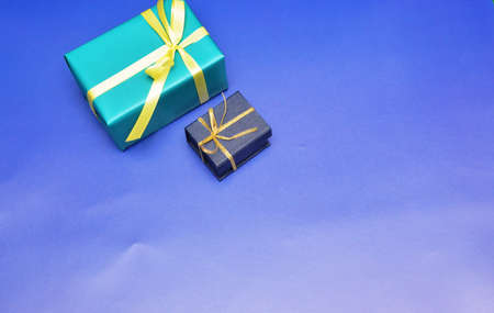 Gift multicolor bags and boxes for the holidayの写真素材
