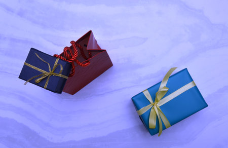 Gift multicolor bags and boxes for the holiday