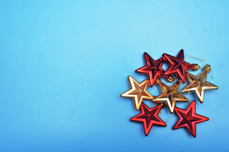 Multicolor festive Christmas toys for interior decorationの写真素材