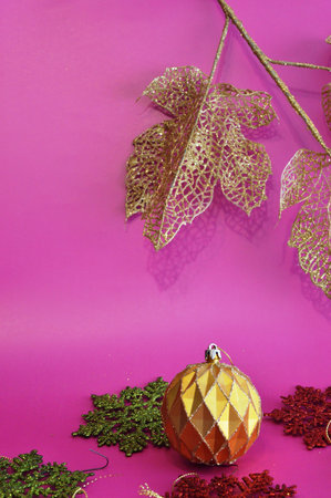 Multicolor festive Christmas toys for interior decorationの写真素材