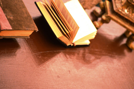 Antique writing interior table indoorsの写真素材