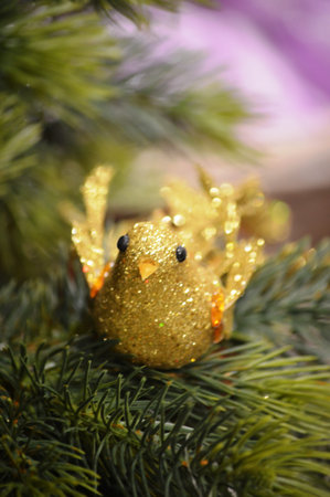 Multicolor festive Christmas toys for interior decorationの写真素材