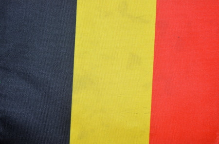 Belgium Flag - Fabric texture of the Belgium flag, backgroundの写真素材