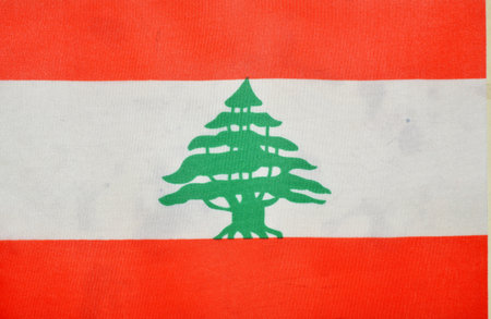 National flag of the country of Lebanon in the form of a backgroundの写真素材