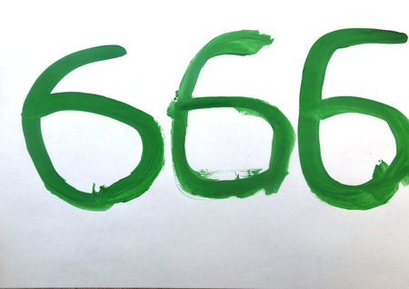60, hand-painted, the word 60, hand-painted, artistic word, green brush lettering on white paper.の写真素材