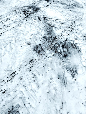 abstract black and white texture background of frozen water, ice and snowの写真素材