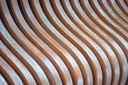 abstract background of a wooden wall in the shape of a circleの写真素材