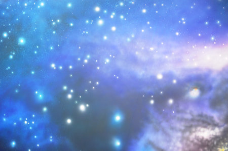 Abstract background with stars and nebula. 3D illustration. Space.