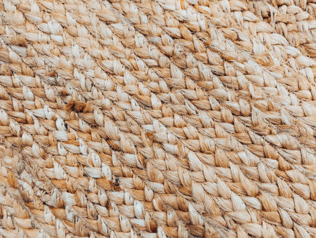 Woven texture. Close-up of natural wicker background.の写真素材