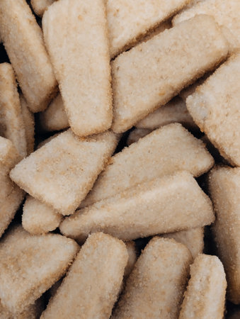Biscuits background. Close-up of a pile of cookies.の写真素材