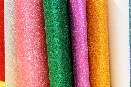 Colorful fabric texture background. Close up of colorful fabric texture.の写真素材