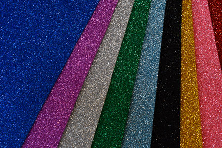 Multicolored glitter background. Colorful shiny sequins texture.の写真素材