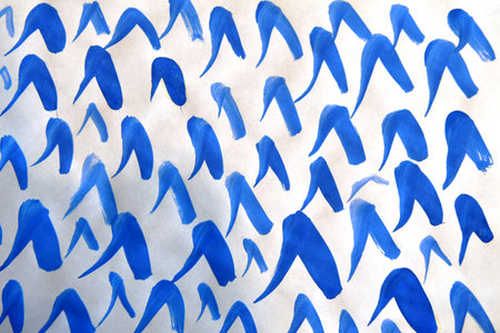 Abstract background with blue and white watercolor strokes. Hand-drawn illustration.の写真素材