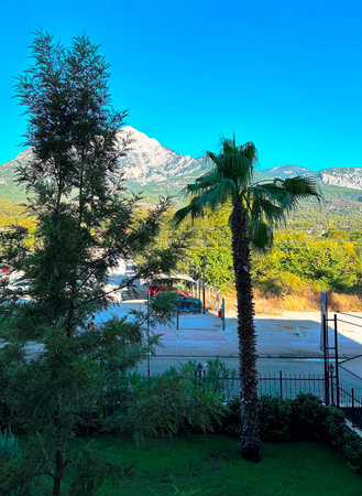 View of the city of Kemer, Turkeyの写真素材