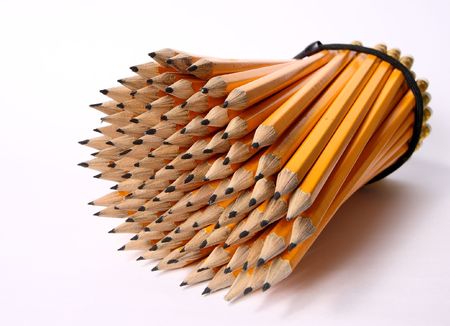 The big pack of pencils on a white backgroundの写真素材