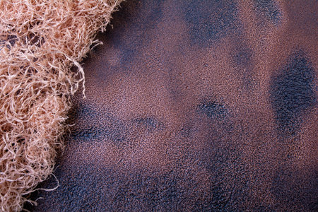 rusty textured background with wood shavings