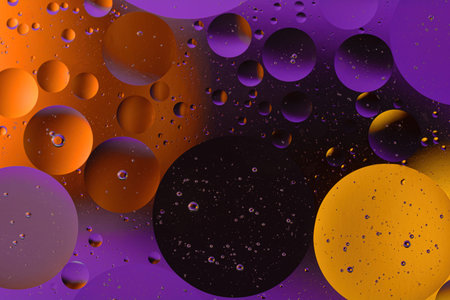 Space, planets, Universe cosmic abstract background. Abstract model of the atom of a molecule. Macro...