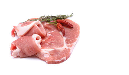 Rolls, pork steaks, isolated on a white background.selective focusの写真素材