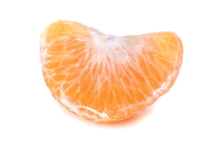 tangerine slice, segment, isolated on a white background