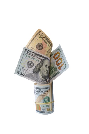 tree dollars isolated on a white richの写真素材