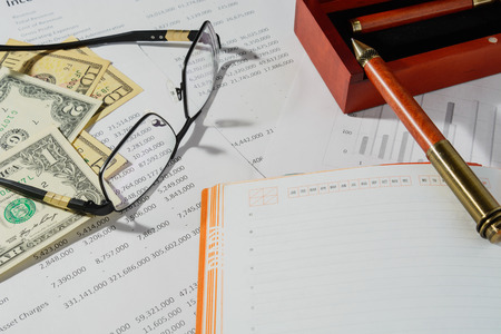 Business documents on the tableの写真素材