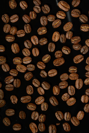Black background. Coffee beansの写真素材