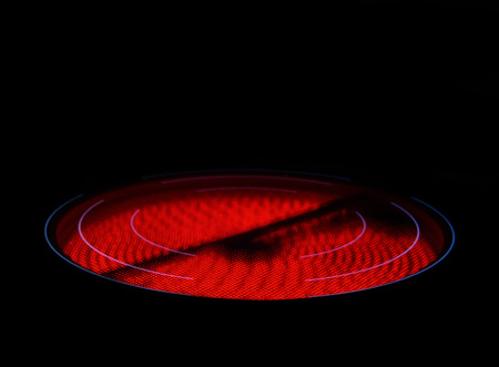 .one hotplate is on. background for kitchenの写真素材