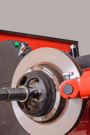 The brake disc is already machined on the machine.の写真素材