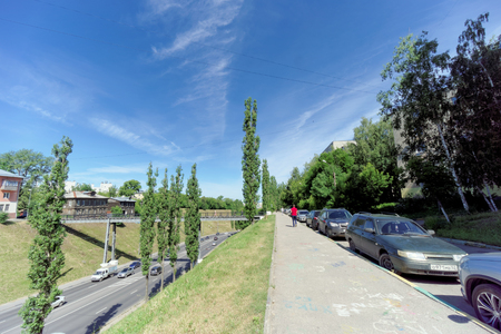 Nizhny Novgorod, Russia. - June 30.2016. View of a part of Zalomov Street located above the Pokhvalinsky Descentのeditorial素材