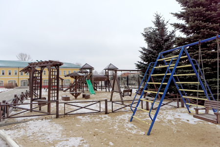 Nizhny Novgorod, Russia. - December 1.2017. The Cathedral of Alexander Nevsky Children playgroundのeditorial素材