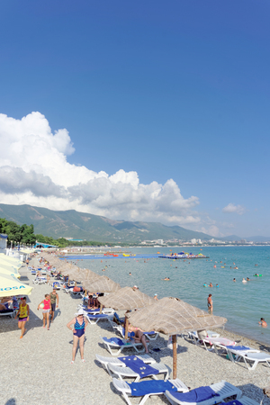 Gelendzhik, Russia. - August 12.2016. View on the Gelendzhik bay from embankment.のeditorial素材