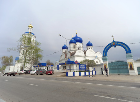 Vladimir, Russia. - May 06.2018 The main entrance Bogolyubovo-Holy Bogolyubsky Convent. View of the monastery from the side of the road.のeditorial素材