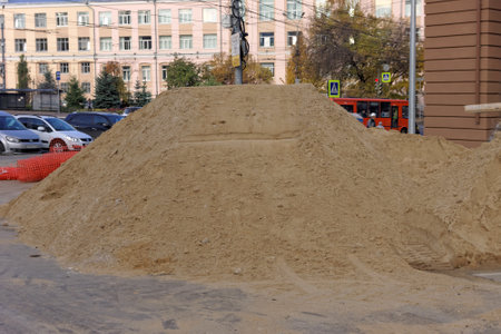 Nizhny Novgorod, Russia. - September 21.2018. Construction of the residential complex House on Freedom located in the center of the historic part of the cityのeditorial素材
