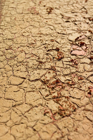 macro of old colored cracked surface