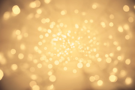 Abstract Light Background, Vanishing Point Perspective, Blurred Lighting Particles Sparkles