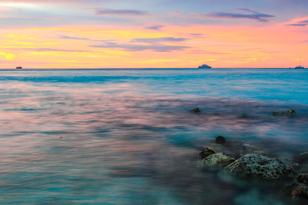 Sunset in the Maldives, an island fun island.の写真素材